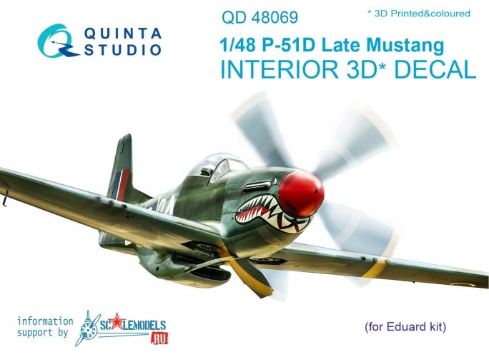 QD48069  декали  3D Декаль интерьера кабины  P-51D Late  (Eduard)  (1:48)