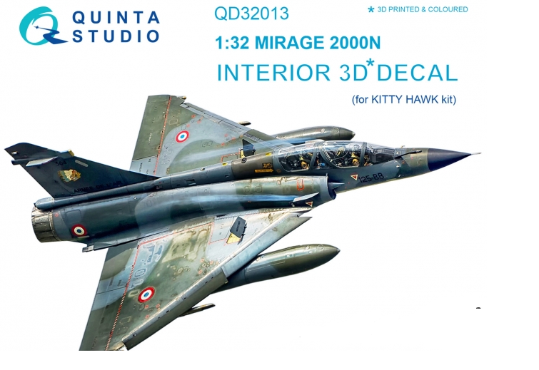 QD32013  декали  3D Декаль интерьера кабины Mirage 2000N (Kitty Hawk)  (1:32)