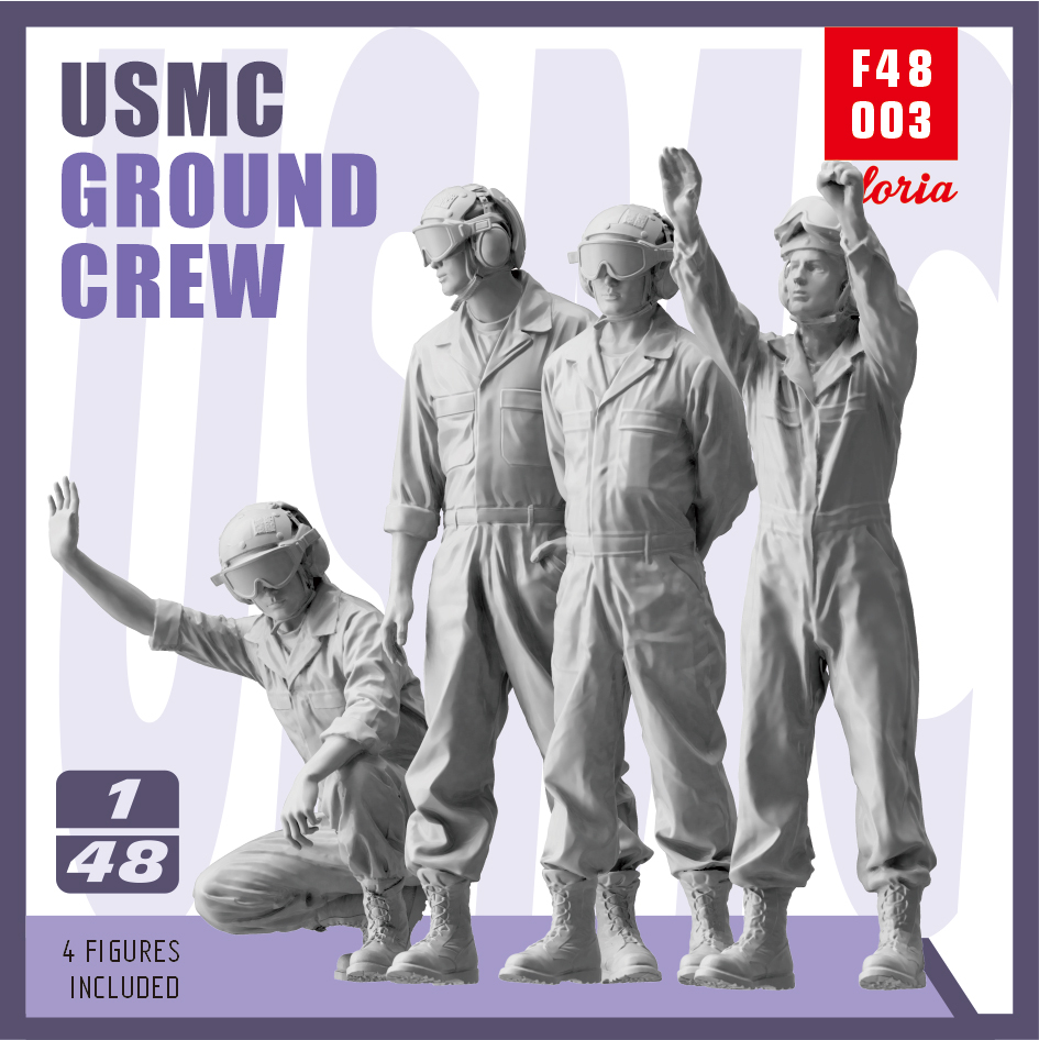 F48003  фигуры  USMC Ground Crew 4 figures  (1:48)