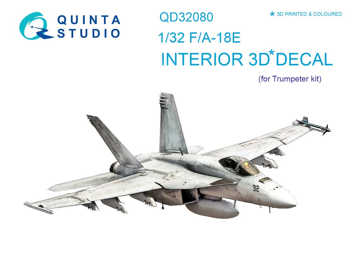 QD32080  декали  3D Декаль интерьера кабины F/A-18E (Trumpeter)  (1:32)