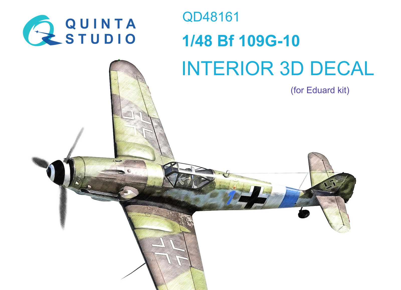 QD48161  декали  3D Декаль интерьера кабины Bf 109G-10 (Eduard)  (1:48)