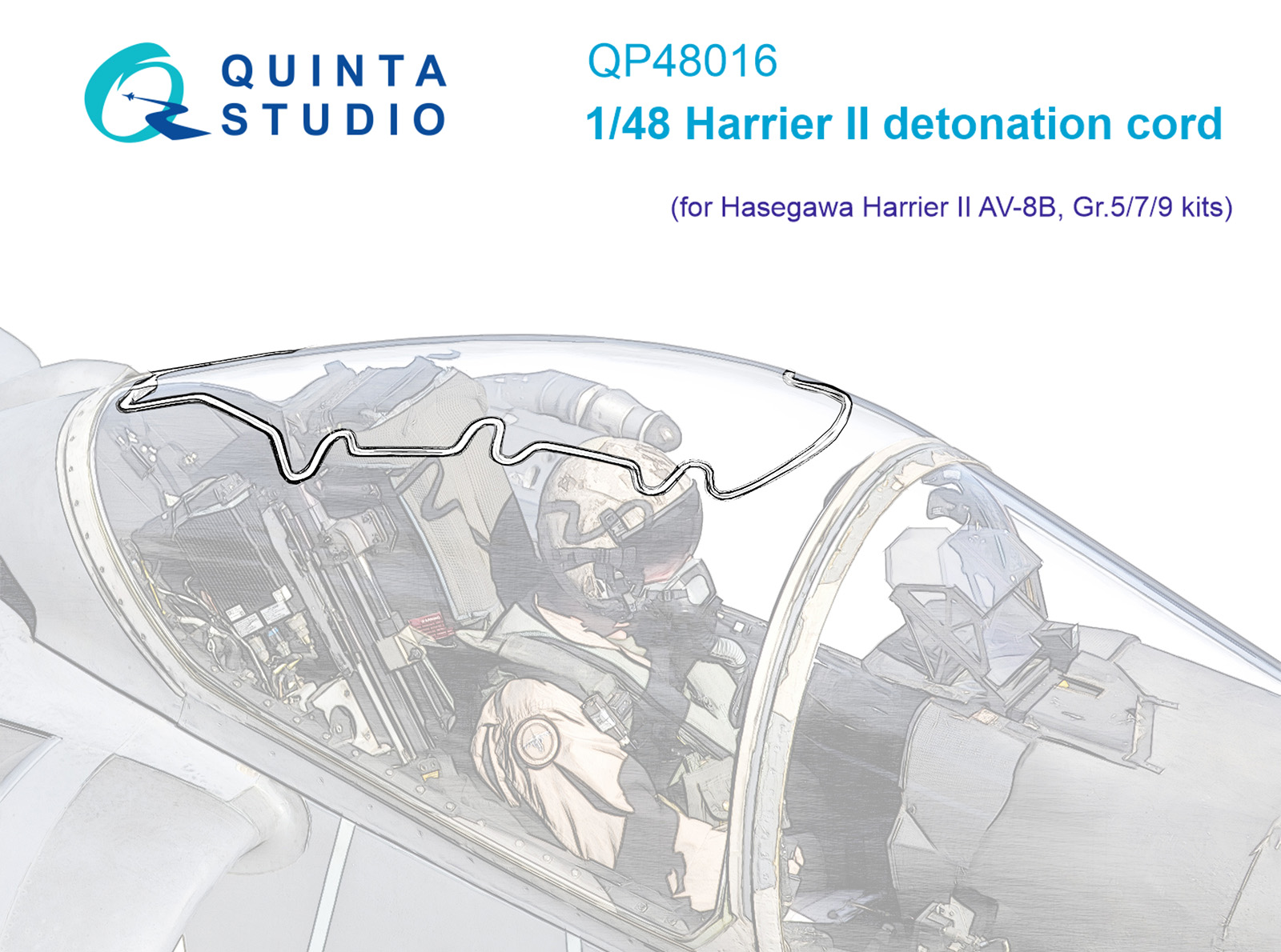 QP48016  декали  3D Декаль Пирошнур ждя остекления Harrier II  (Hasegawa)  (1:48)