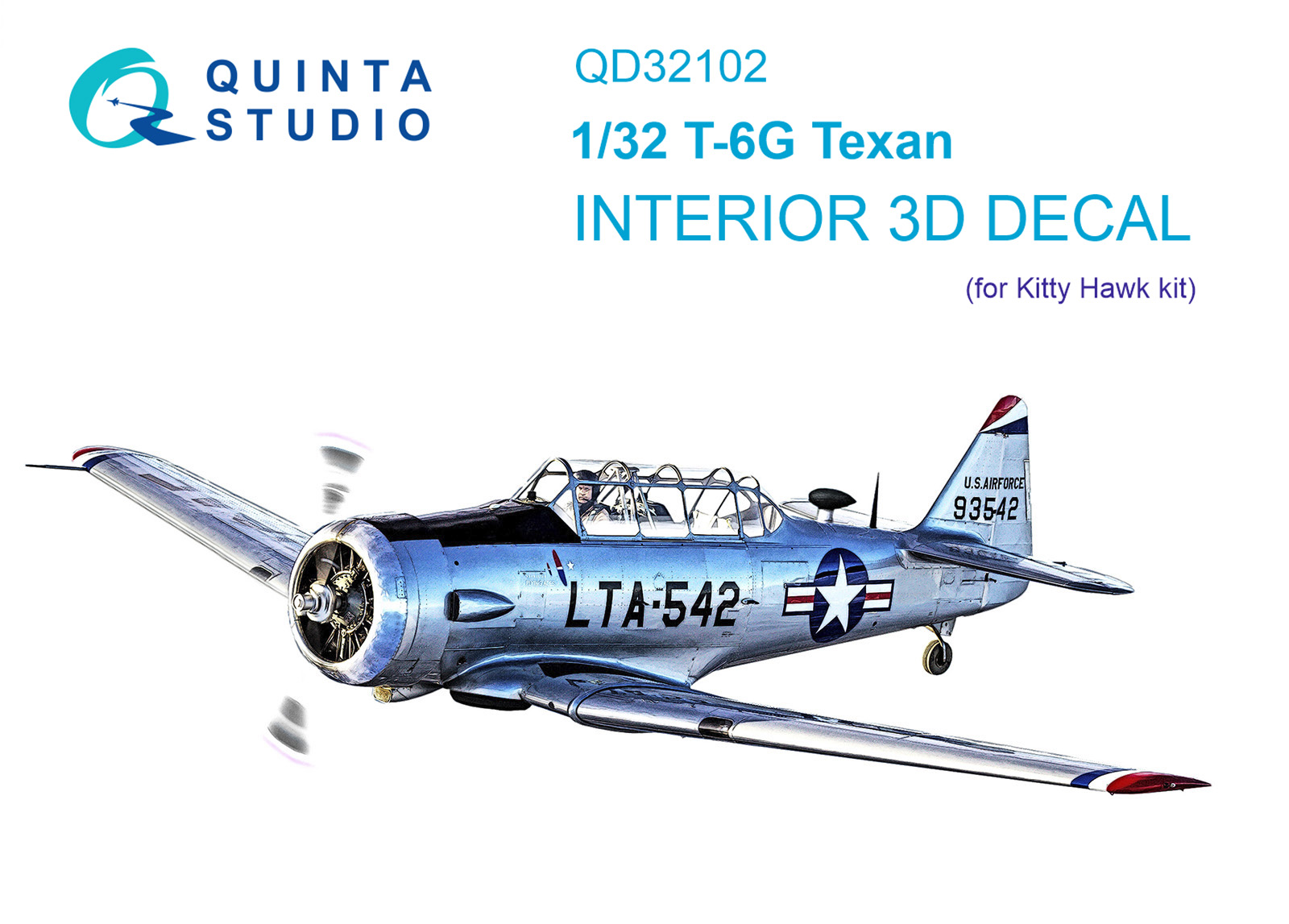 QD32102  декали   3D Декаль интерьера кабины T-6G (Kitty Hawk)  (1:32)