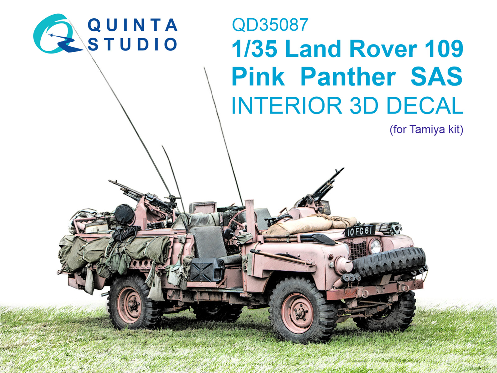 QD35087  декали 3D Декаль интерьера кабины  Land Rover 109 Pink Panther SAS (Tamiya)  (1:35)