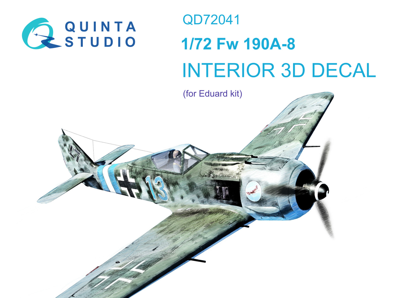 QD72041  декали  3D Декаль интерьера кабины Fw 190A-8 (Eduard)  (1:72)