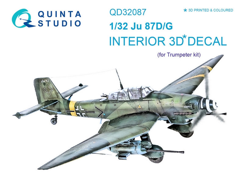 QD32087  декали  3D Декаль интерьера кабины  Ju-87 D/G (Trumpeter)  (1:32)