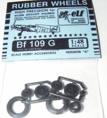 4813  дополнения из пластика  Rubber Wheels. Bf109G. Version A  (1:48)