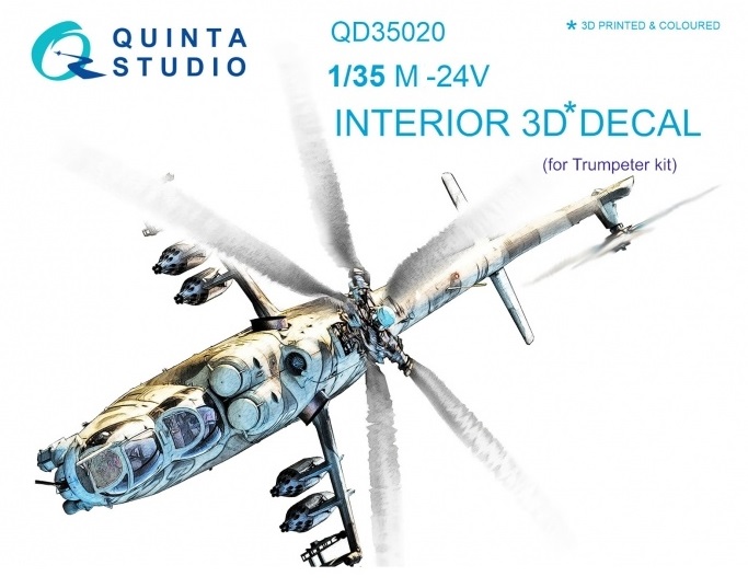 QD35020  декали  3D Декаль интерьера кабины М-24В (Trumpeter)  (1:35)