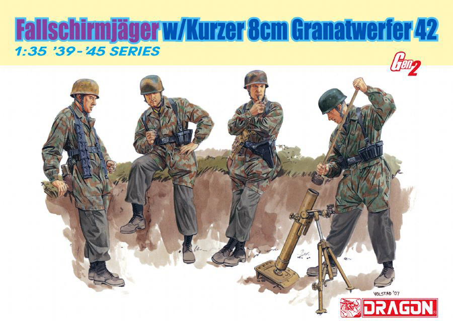 6373  фигуры Fallschirmjager w/Kurzer 8cm Granatwerfer 42 (1:35)
