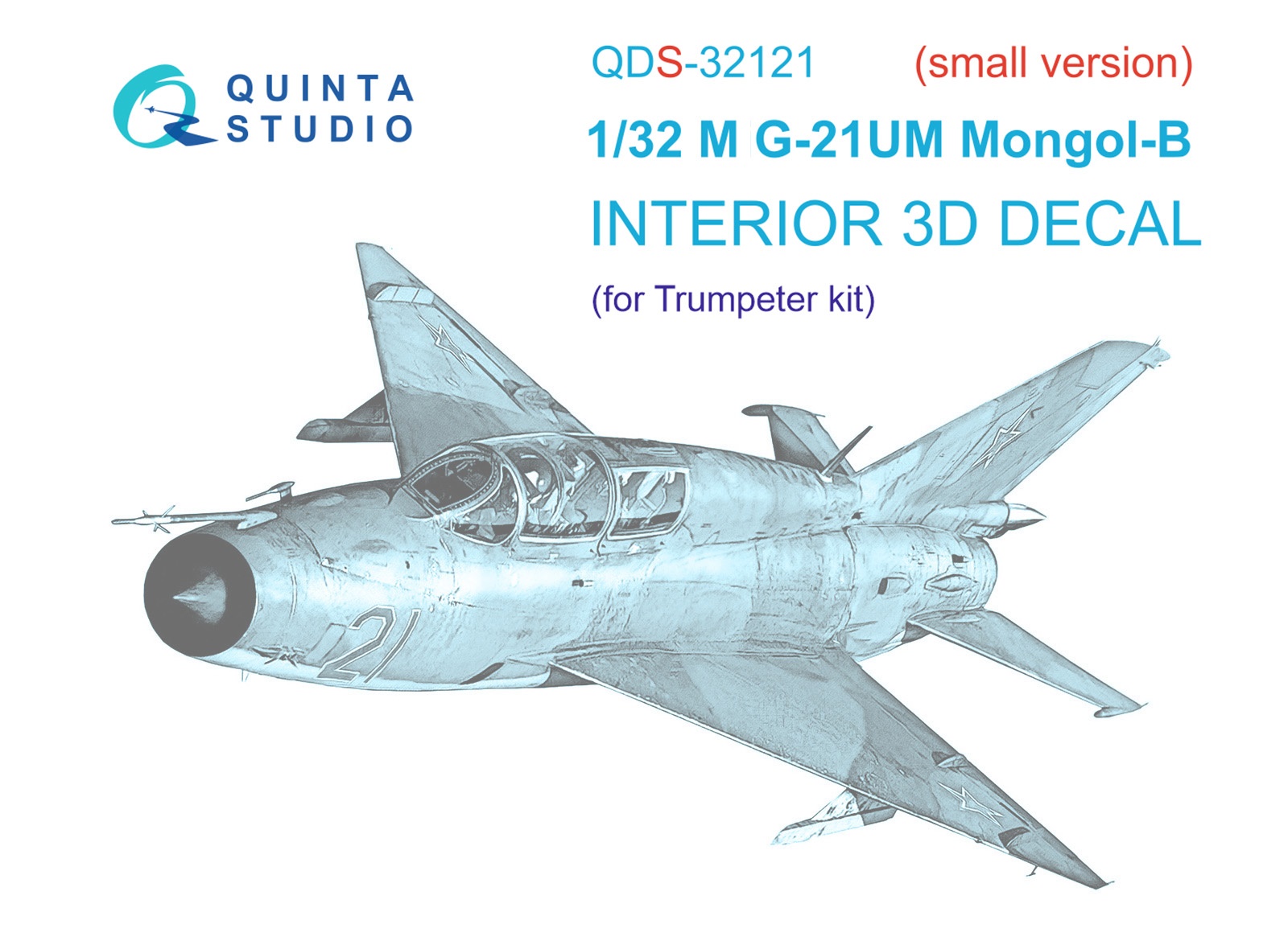 QDS-32121  декали  3D Декаль интерьера кабины МиГ-21УМ (Trumpeter) (Малая версия)  (1:32)