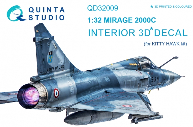 QD32009  декали  3D Декаль интерьера кабины Mirage 2000C (Kitty Hawk)  (1:32)