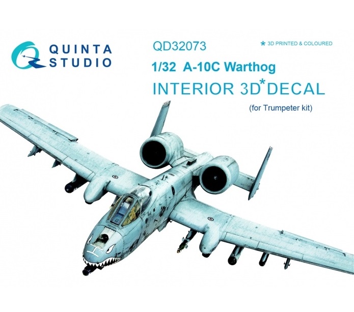 QD32073  декали  3D Декаль интерьера кабины A-10C (Trumpeter)  (1:32)