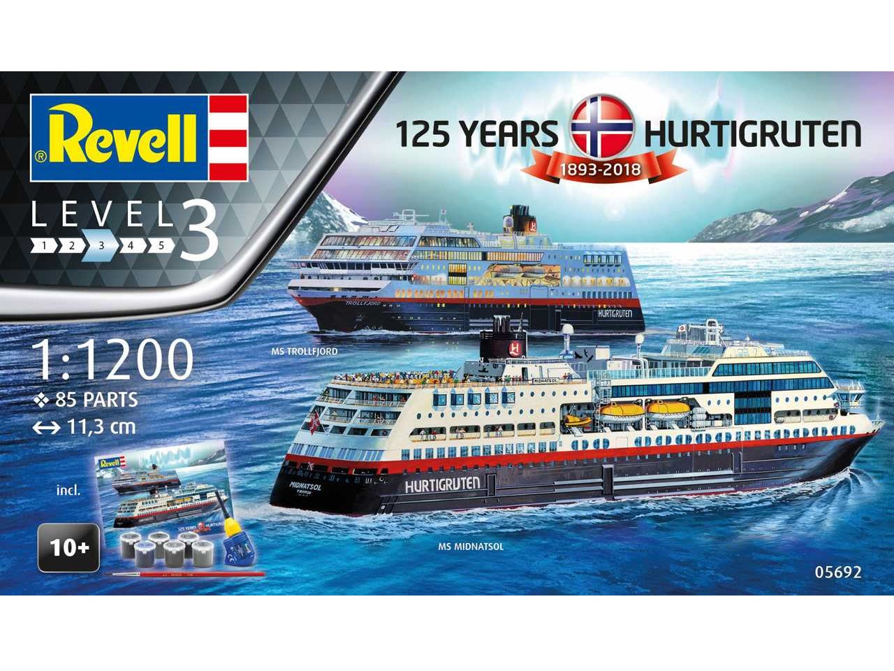 05692  флот  125 Years Hurtigruten 1893-2018  (1:1200)